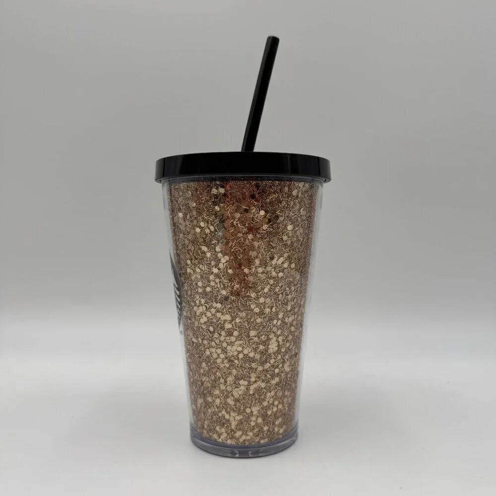 Starbucks 16oz Black/Gold Glitter Tumbler
